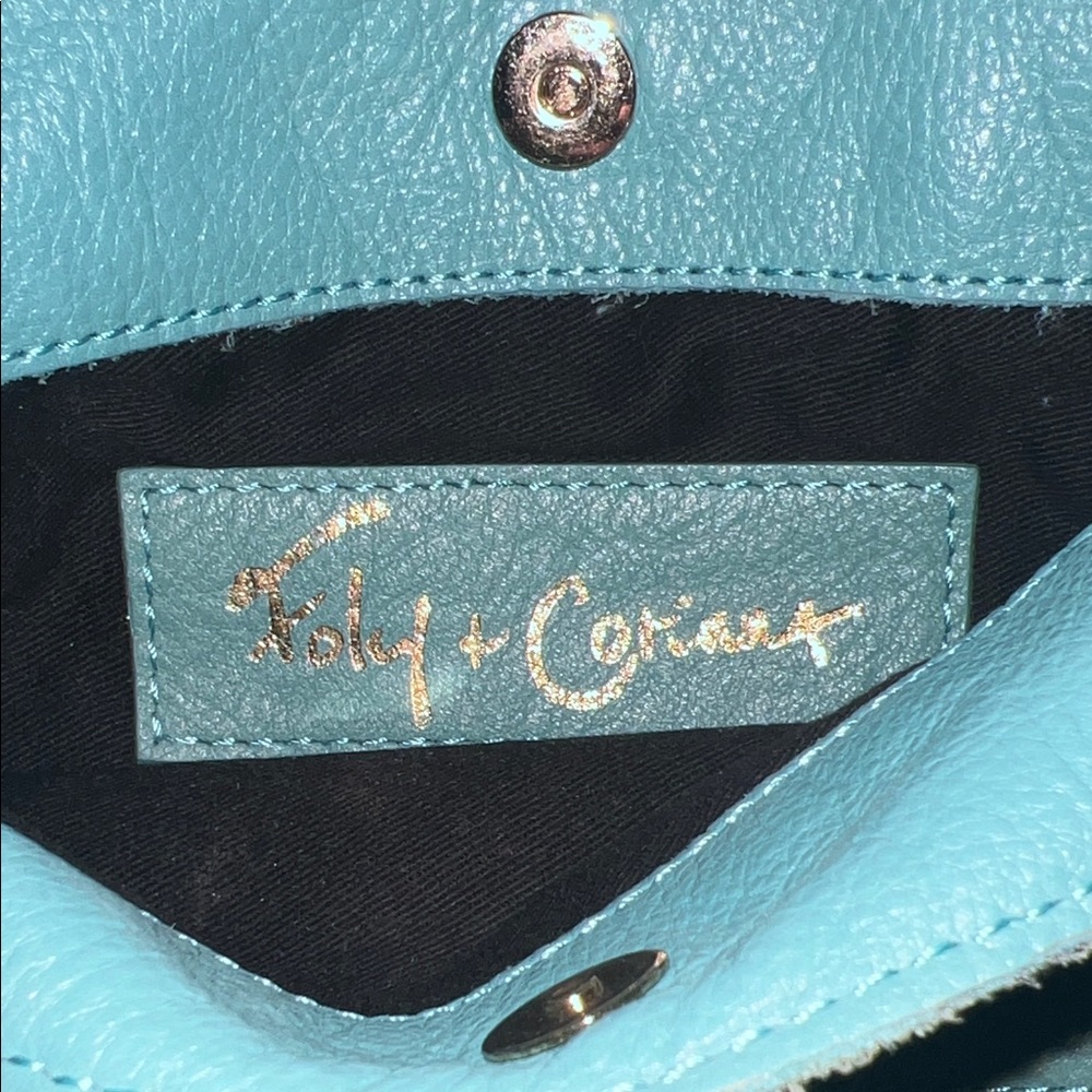 Foley + Corinna Turquoise Leather Clutch